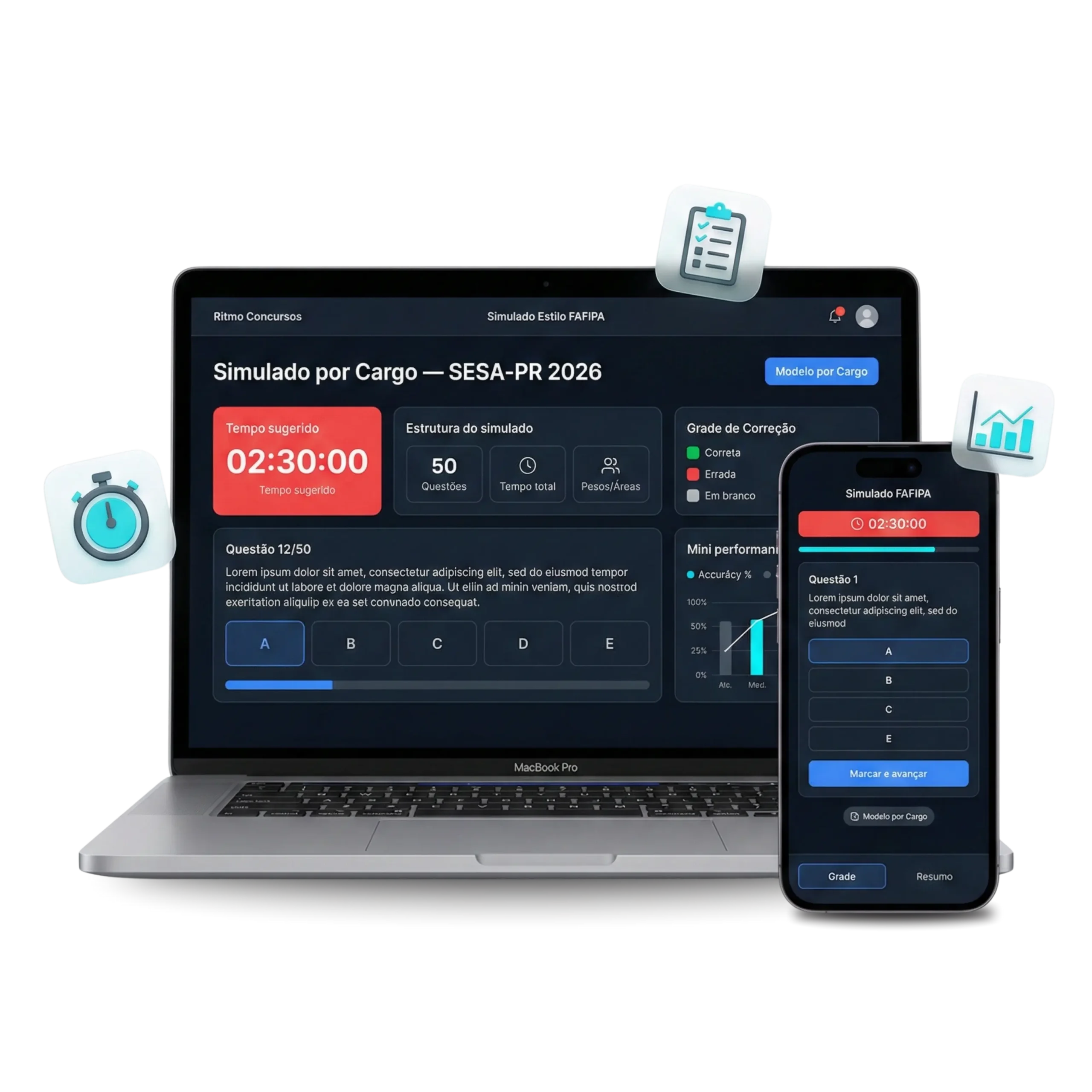 Bônus 3 — Simulado Estilo FAFIPA (por cargo)